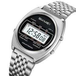 Reloj Skmei Retro Hombre Digital Casual Multifunción Acero Plata 2653