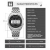 Reloj Skmei Retro Hombre Digital Casual Multifunción Acero Plata 2653