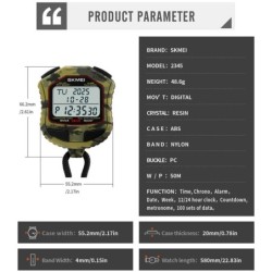 Cronómetro Skmei Digital Timer 100 Memorias Rango 10 hrs Negro 2345