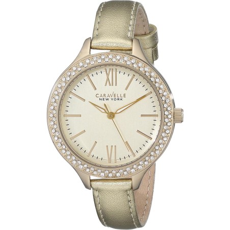 Reloj Caravelle New York 44L131 Mujer Piel Bisel Decorado - Oro Rosa