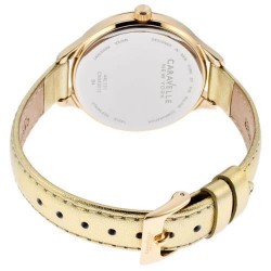 Reloj Caravelle New York 44L131 Mujer Piel Bisel Decorado - Dorado