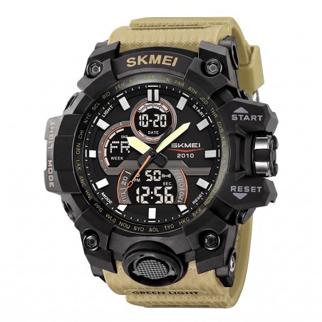 Reloj Skmei Proteus Hombre Analógico Digital Multifunción Caqui 2625
