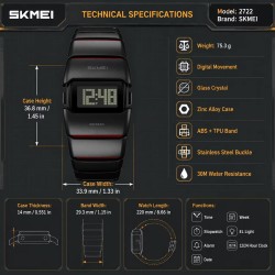 Reloj Skmei Droid Hombre Digital Futurista Moderno Led Negro 2722