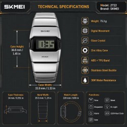 Reloj Skmei Droid Hombre Digital Futurista Moderno Led Gris 2722