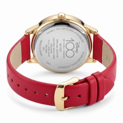 Reloj Disney Minnie Mouse 100 Años Analógico Cuarzo Mujer Rojo