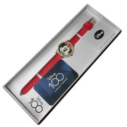 Reloj Disney Minnie Mouse 100 Años Analógico Cuarzo Mujer Rojo