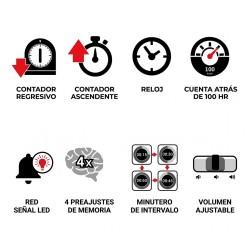 Temporizador Digital Marathon Grado Comercial 100 Horas Blanco