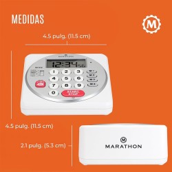 Temporizador Digital Marathon Grado Comercial 100 Horas Blanco