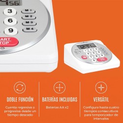 Temporizador Digital Marathon Grado Comercial 100 Horas Blanco