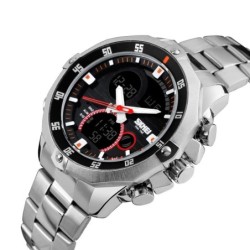 Reloj SKMEI Cirrus 1146 Japan Sistema Dual Multifunción Acero - Negro