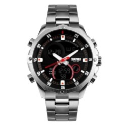 Reloj SKMEI Cirrus 1146 Japan Sistema Dual Multifunción Acero - Negro